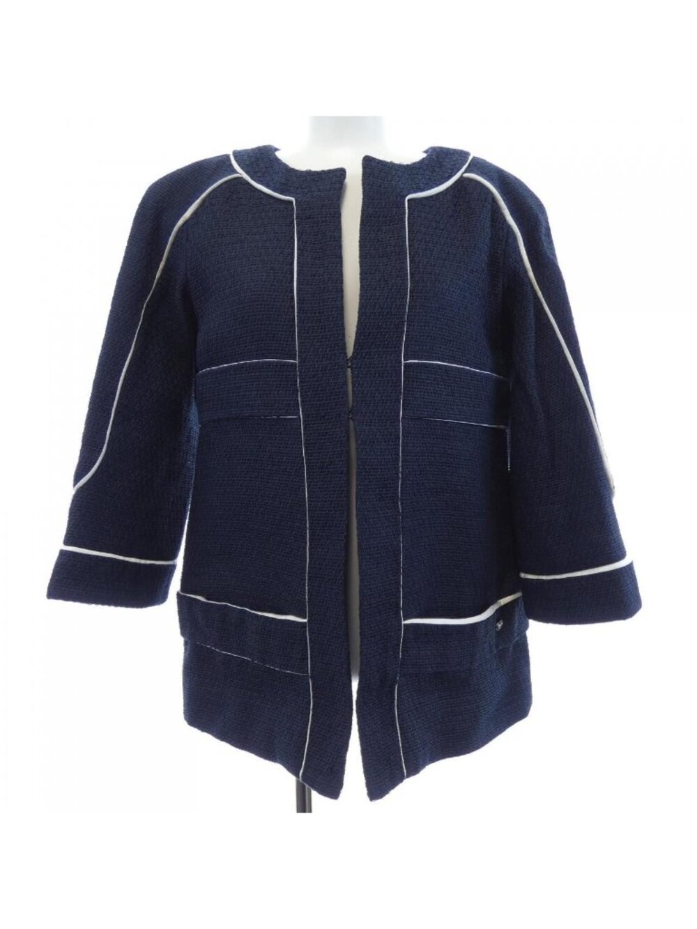 Chanel Collarless Jacket Navy